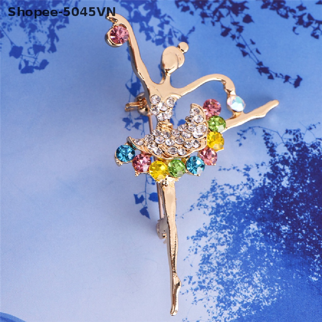 Ghim Cài Áo Hình Cô Gái Múa Ba Lê Đính Đá Thời Trang