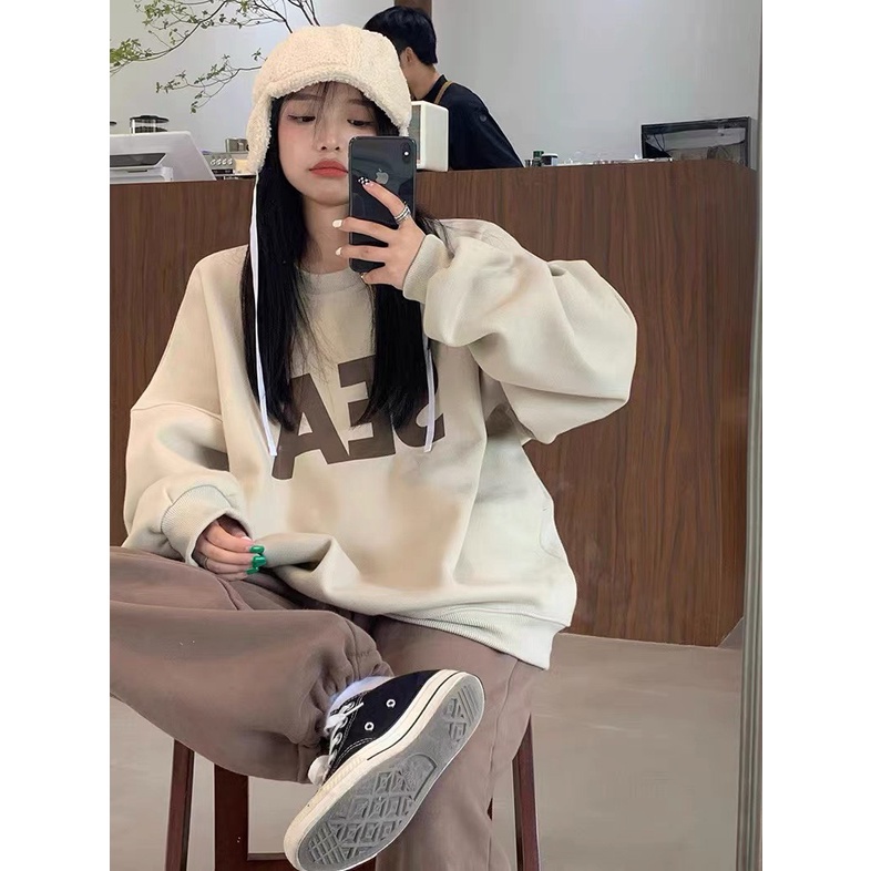 Áo Sweater nỉ bông mặc đôi unisex, Áo nỉ nam nữ SWT form rộng ulzzang kiểu hàn ladyquangchau