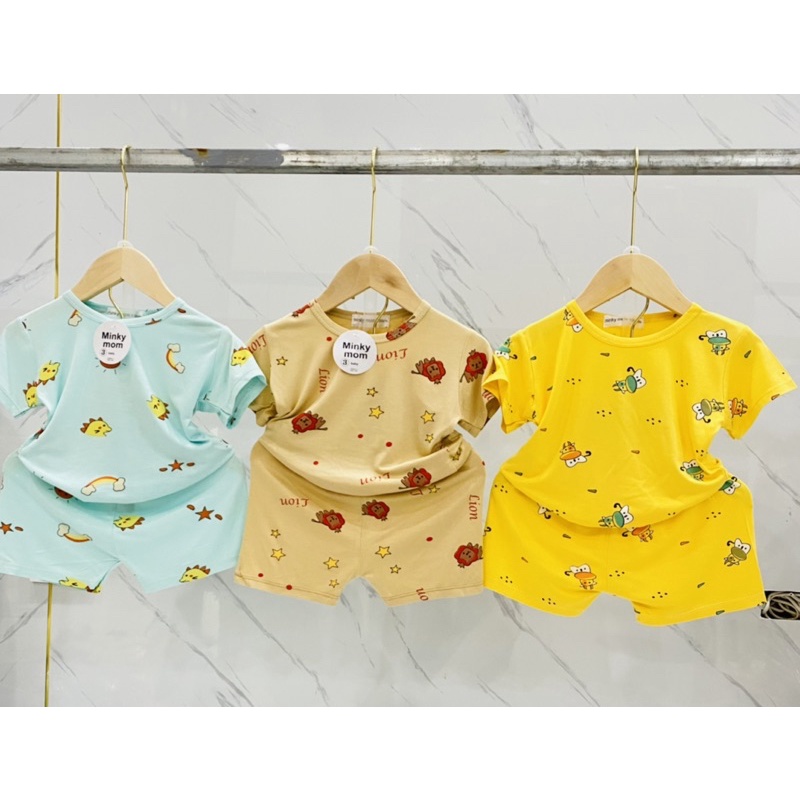 Bộ cộc tay minky mon cho bé size 6-15kg