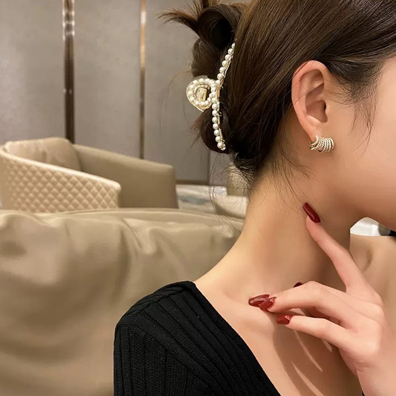Khuyên Tai Kim Loại Mạ Vàng Đính Đá JP5