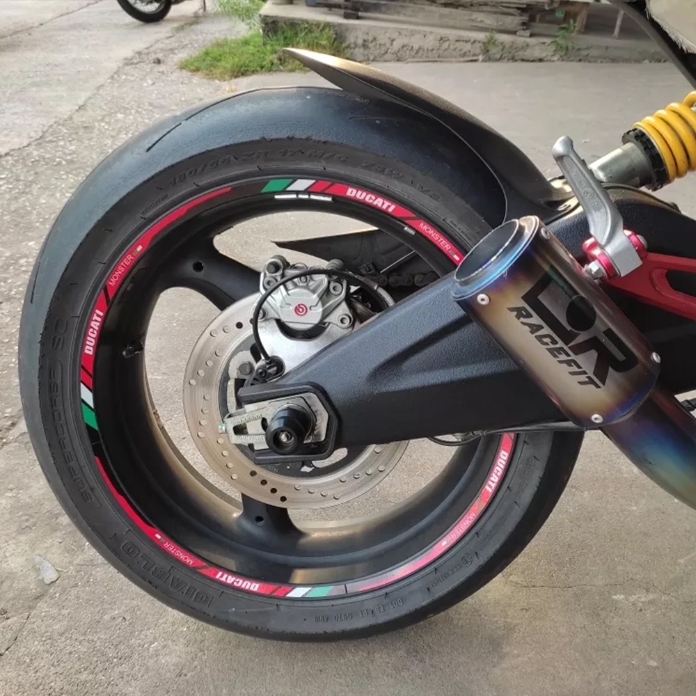 Set 16 Miếng Dán Viền Bánh Xe Mô Tô 12 "17" 18 "Phản Quang Cho KTM KAWASAKI Z650 Z750 SUZUKI GSX R GSX250R DUCATI V VESPA 250SR