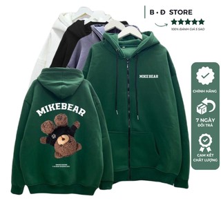 Áo nỉ hoodie mikebear teddy gấu khóa zip - áo hoodie gấu mikenco khóa kéo thời trang unisex