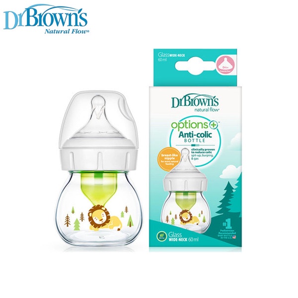Bình sữa sơ sinh bằng thủy tinh miệng rộng dung tích 60ml DrBrown's (Nguyên hộp)