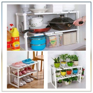 (Sỉ toàn quốc) Kệ gầm bếp 2 tầng đa năng tiện dụng tiết kiệm không gian nhà bếp, kệ để nồi niêu xong chảo