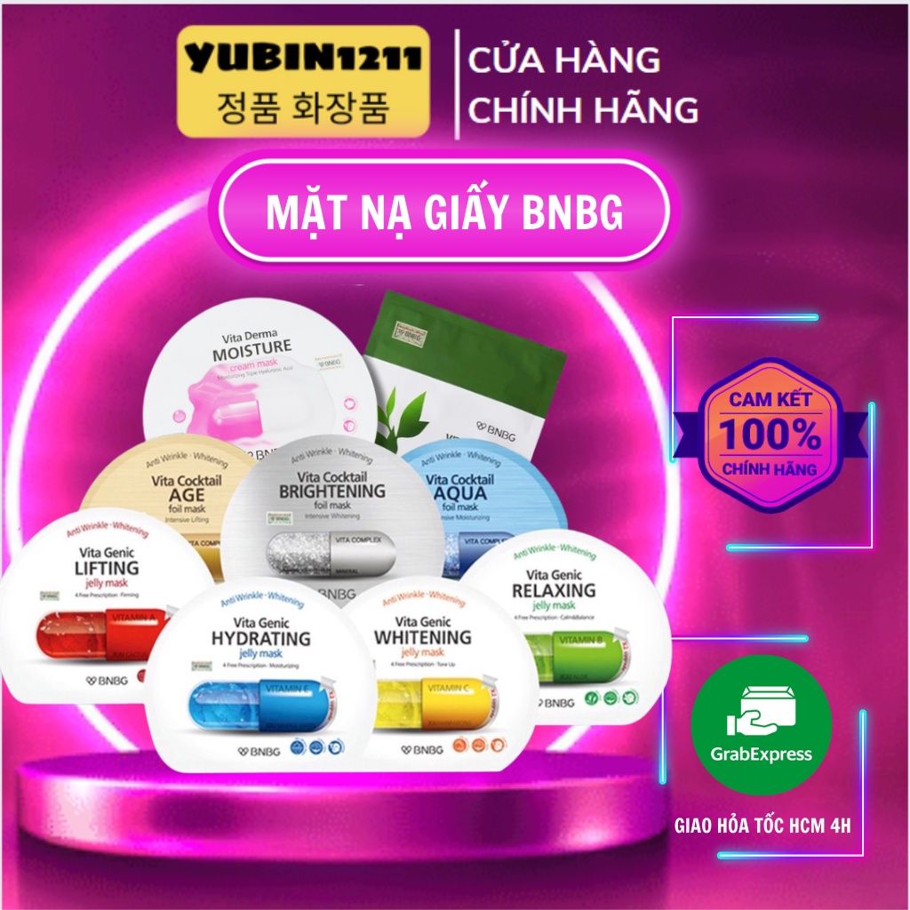 Mặt Nạ BNBG Vita Mask phục hồi, cấp ẩm, nuôi dưỡng da toàn diện 30ml Hàn Quốc