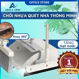 Bộ Chổi nhựa quét nhà kèm hót rác thông minh cán dài gấp gọn tiện dụng Xoay 180 Độ