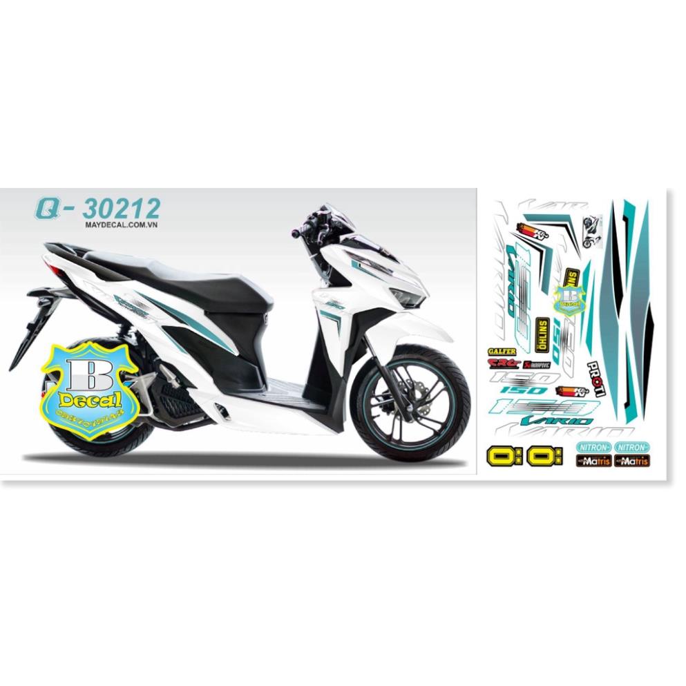 DECAL PVC 5 LỚP CHẤT LƯỢNG CAO Tem rời vario 150 trắng xanh ngọc 30212