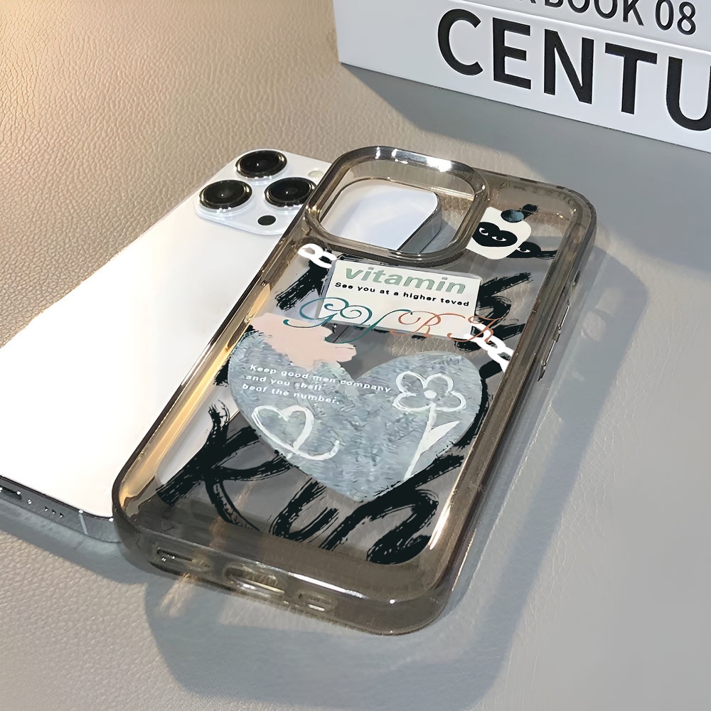 Ốp Điện Thoại Trong Suốt Họa Tiết Trái Tim Cho iphone 14ProMax 13 11 12 7Plus X XR XS Max