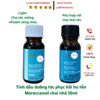 Tinh dầu dưỡng tóc Moroccanoil Treatment, LIGHT size:10ml hàng hiệu chính hãng dưỡng tóc bóng mượt chuẩn salon tại nhà