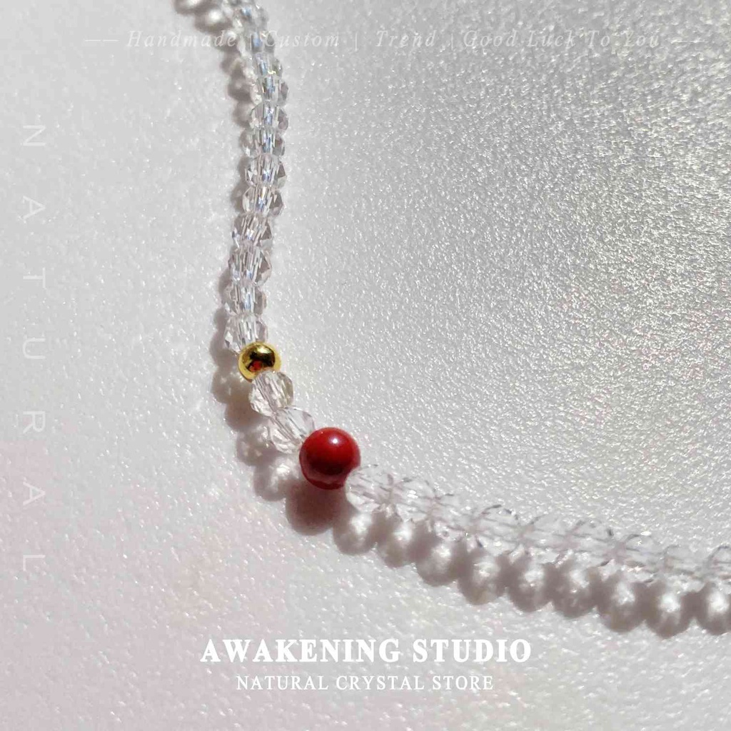 Vòng Tay Hạt Pha Lê Trắng May Mắn Thanh Lịch Thời Trang Cho Nữ