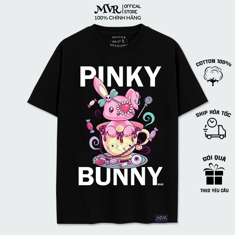 Áo Phông Thỏ Pinky Bunny Kẹo Ngọt Đáng Yêu Cute Candy Rabbit Mvr Unisex Nam Nữ Vải Cotton 100%
