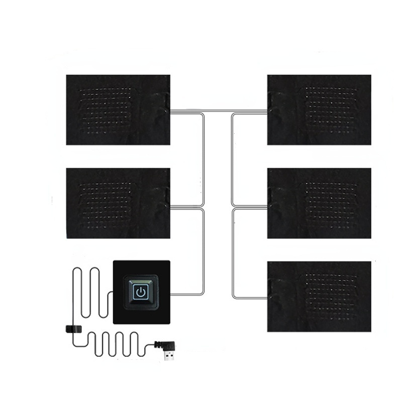 Miếng Đệm Sưởi Ấm 9 Trong 1 USB Với 3 Mức Điều Chỉnh Nhiệt Độ Dành Cho Áo Khoác Vest