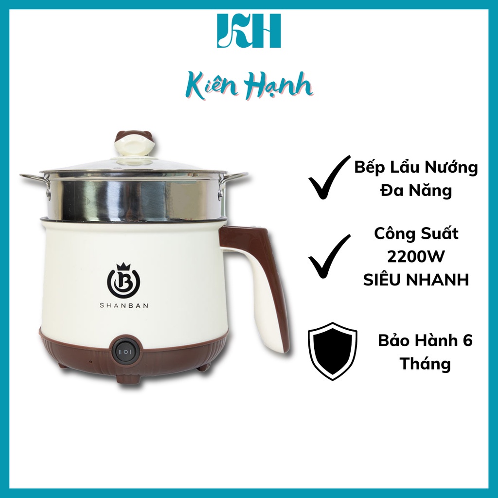 Nồi Lẩu Điện Mini ShanBan LZH-18 - Ca Nấu Mì,Chiên,Hấp, Sào Đa Năng - Dung Tích 1.8L Kiên hạnh