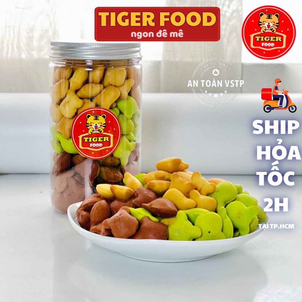 Bánh gấu nhân kem 3 vị 440g 💖TIGER FOOD💖 Set bánh gấu 3 vị Socola - Matcha - Bơ ăn Siêu Ngon - ăn vặt Sài Gòn