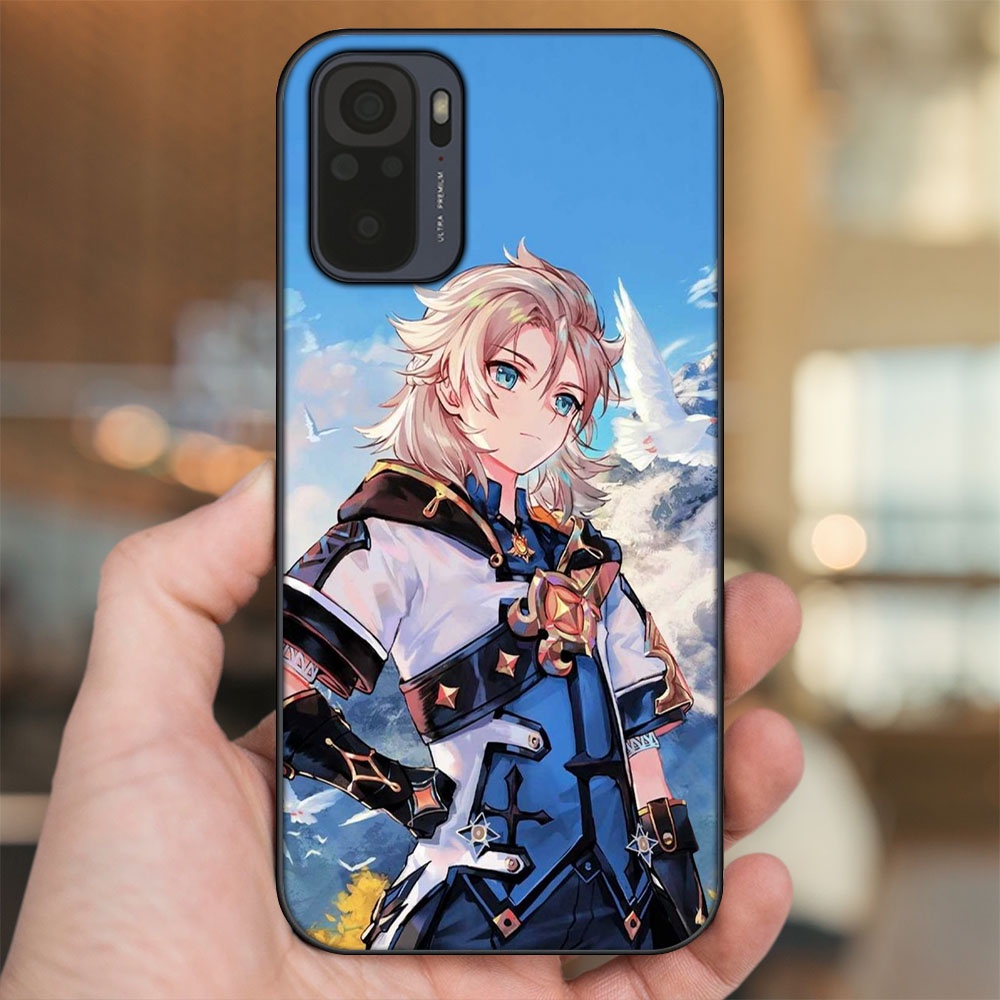 Ốp lưng Xiaomi Redmi Note 10, Note 10s viền đen in hình Albedo Genshin Impact