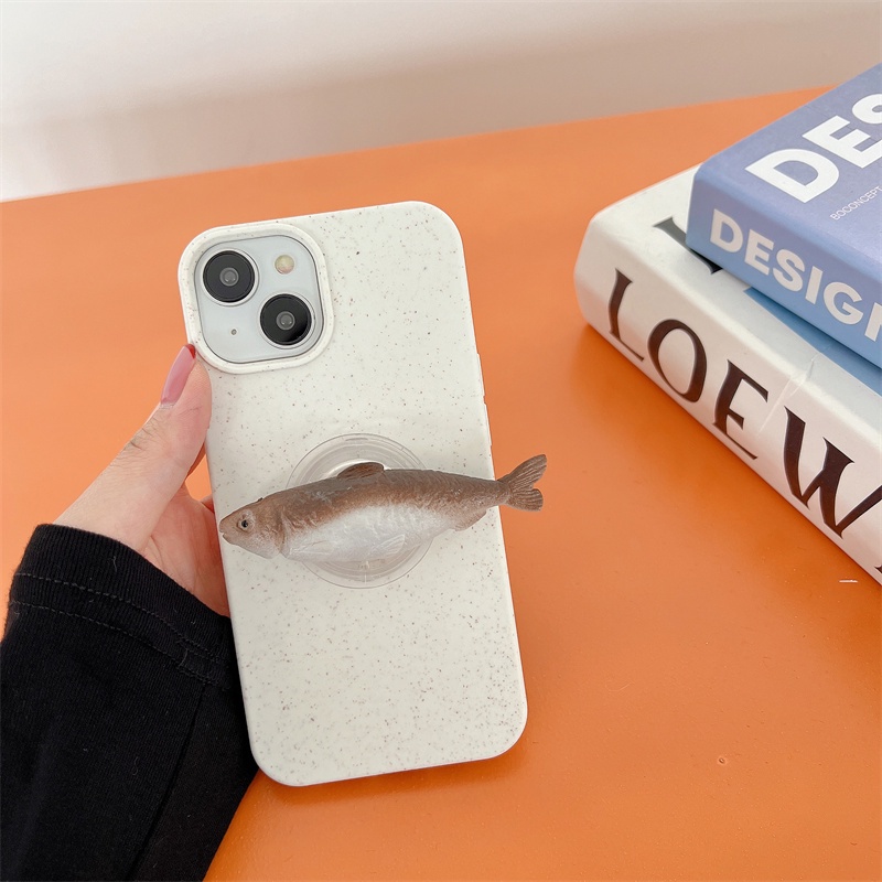 Ốp Điện Thoại Cứng Viền Tpu Dẻo Họa Tiết Cá Muối Đơn Giản Dễ Thương Chống Sốc Cho iPhone 14 13 12 11 Pro Max