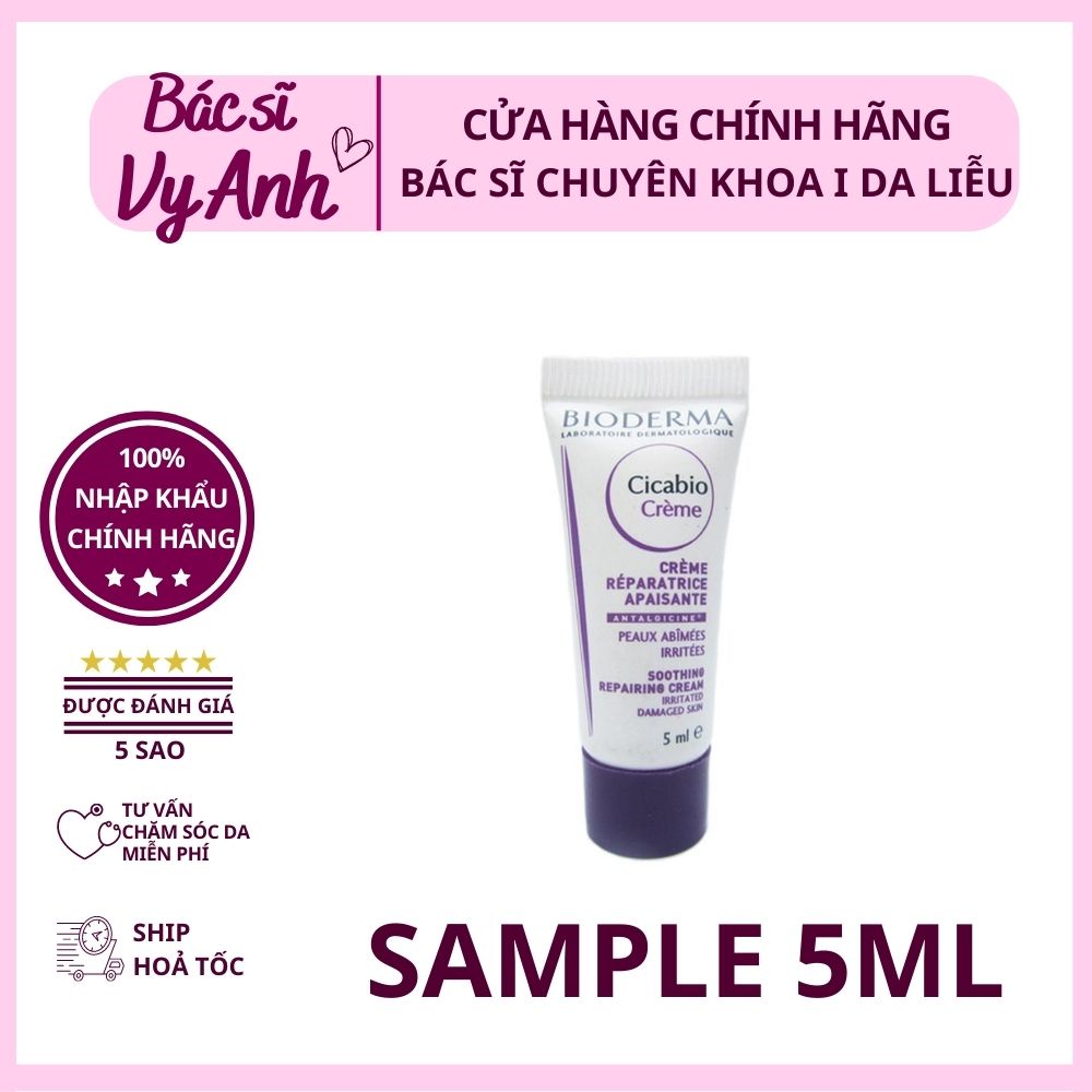 [CHÍNH HÃNG] KEM DƯỠNG PHỤC HỒI BIODERMA CICABIO 5ML MINI SAMPLE