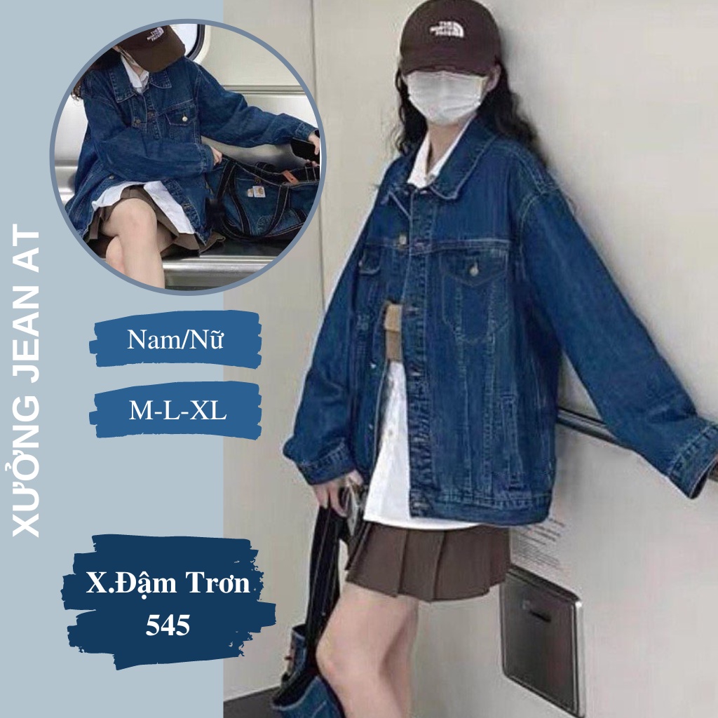 Áo Khoác Jean Nữ Form Rộng UNISEX Nam Nữ Màu Xanh và Đen - Áo Khoác Bò Nữ Trơn Form Suông Rộng Hàn Quốc 506 545 | BigBuy360 - bigbuy360.vn