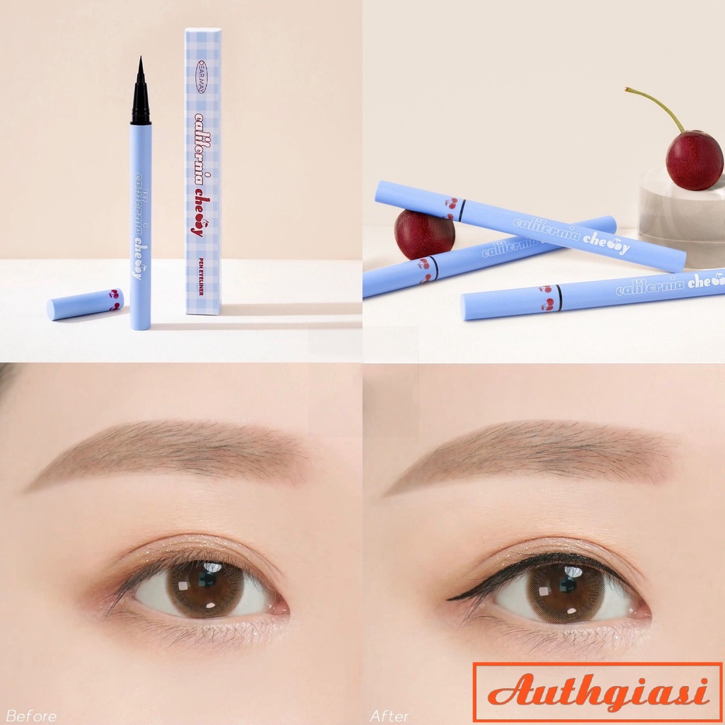 Bút kẻ dạ mắt chống trôi Dearmay California Cherry Pen Eyeliner màu ĐEN sắc nét và lâu trôi