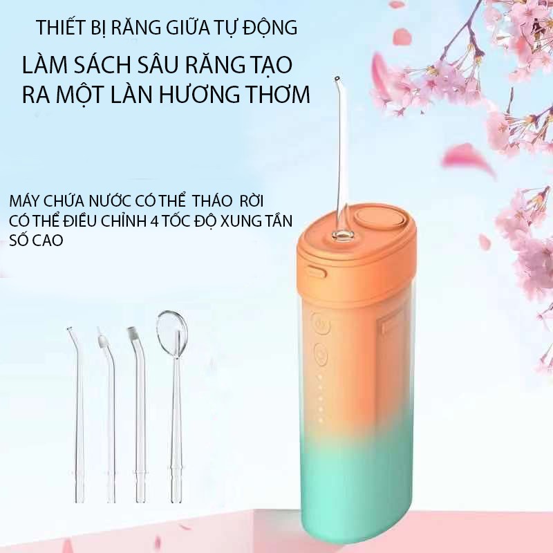 Máy tăm nước cầm tay TẶNG 4 ĐẦU Máy tăm nước nha khoa Siêu Sạch, Chăm Sóc Răng Miệng Sạch Sẽ Bảo Hành 6 Tháng QStore