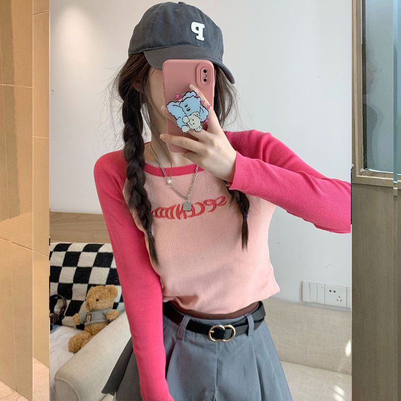 Áo Dệt Kim Tay Dài Dáng Ôm Thêu Họa Tiết Xinh Xắn Thời Trang Cho Nữ