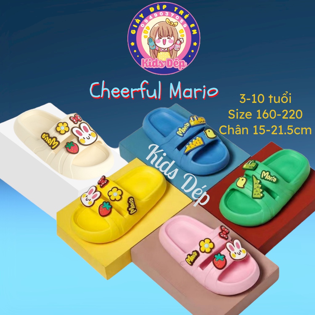 Dép quai ngang CHEERFUL MARIO HJ-6601 cho bé trai bé gái 3-10 tuổi