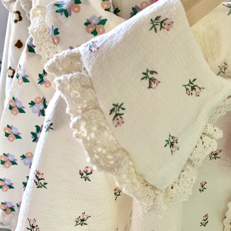 Bộ Đồ Cho Bé - Bộ Pijama Cho Bé Họa Tiết Ren Bèo Tiểu Thư Phong Cách Hàn Quốc Siêu Đáng Yêu