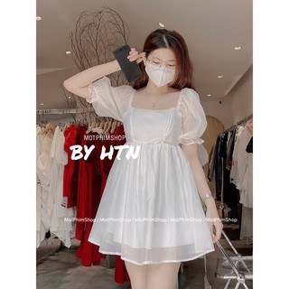 ĐẦM CỔ VUÔNG VOAN