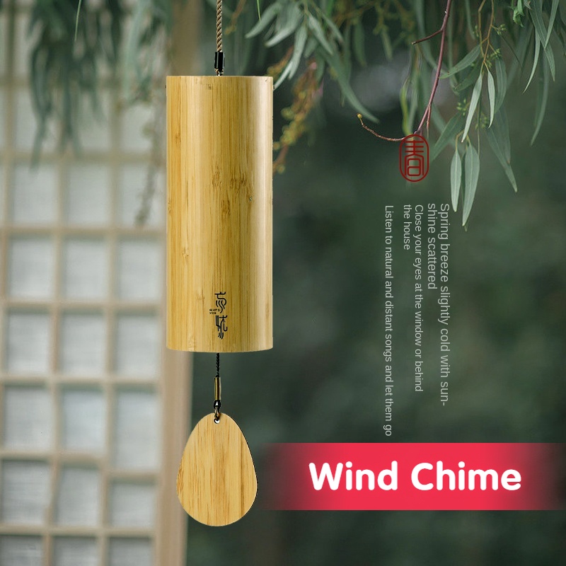 Chuông Gió 8 / 9 Tông Bằng Tre Tự Nhiên Trang Trí Nhà Cửa Sân Vườn