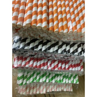 Ống hút giấy phi 8 dài 21cm  nhiều màu (500 ống /1 túi)