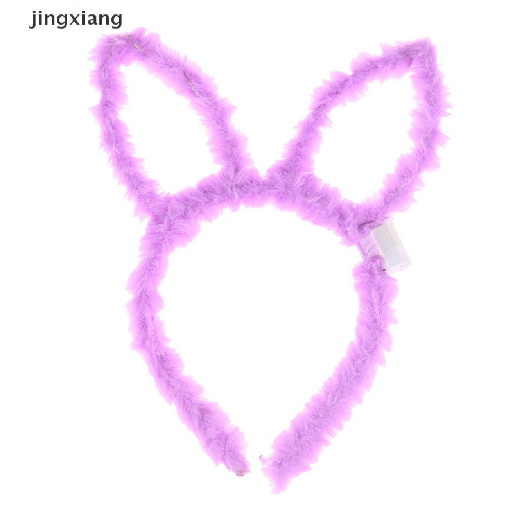 Băng Đô Cài Tóc Hình Tai Thỏ 10 Đèn LED Phát Sáng Dành Cho Trẻ Em