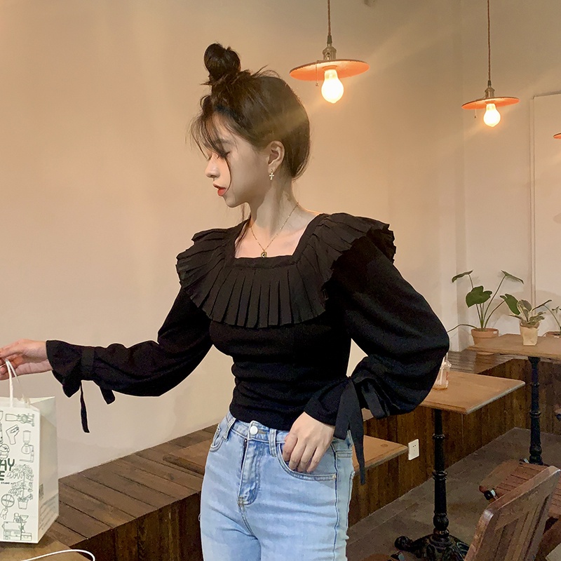 IELGY IELGY Áo Mỏng Thiết Kế Bèo Nhún Cho Nữ