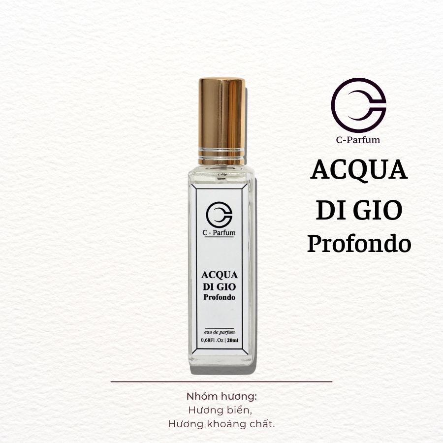 Nước Hoa Nam Acqua Di Gio Profondo chính hãng C-Parfum 20ml thơm lâu hương tươi mát mạnh mẽ