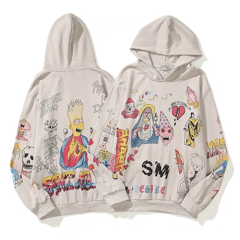 Áo hoodie Kanye West graffiti giống Lisa Blackpink