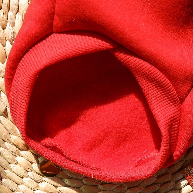 Áo Sweater Đỏ Có Mũ Trùm Ấm Áp Mừng Năm Mới Cho Thú Cưng