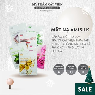 Mặt nạ dưỡng ẩm dưỡng trắng Amisilk, mờ thâm sạm ngăn ngừa nám, tàn nhang, chăm sóc da chuyên sâu Hàn Quốc - 1 miếng
