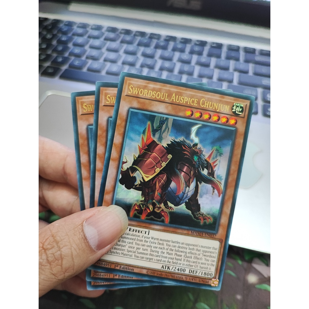 1 lá thẻ bài Swordsoul Auspice Chunjun - MAMA-EN037 - Ultra Rare 1st Edition