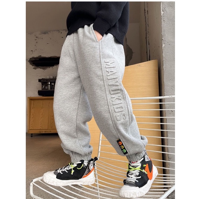 AMILA  Quần Thể Thao In Chữ Waffle Mỏng Thời Trang Thu Đông Dành Cho Bé Trai