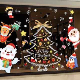 [decal dán cửa kính tết] Giấy Dán Cửa Sổ Trang Trí Giáng Sinh Đẹp Mắt