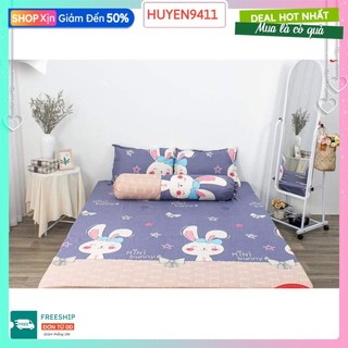 Bộ ga gối 3 món cotton poly 1m6x2m,được chọn mẫu-thỏ nơ