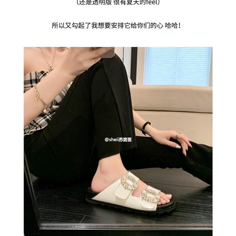 Miss Rollin ~ Dép Quai Đôi Dày Đính Đá Giản Dị Dành Cho Nữ