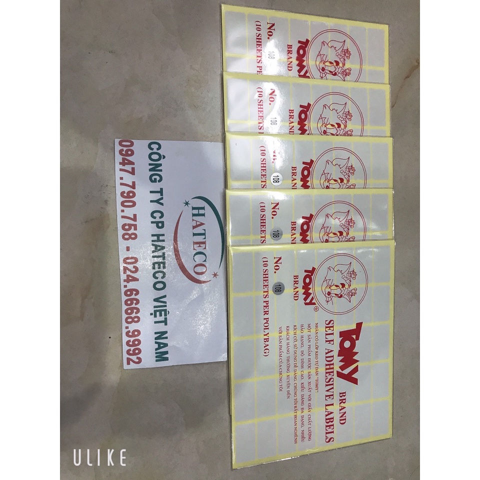 Giấy decal in mã vạch Tomy A5 108