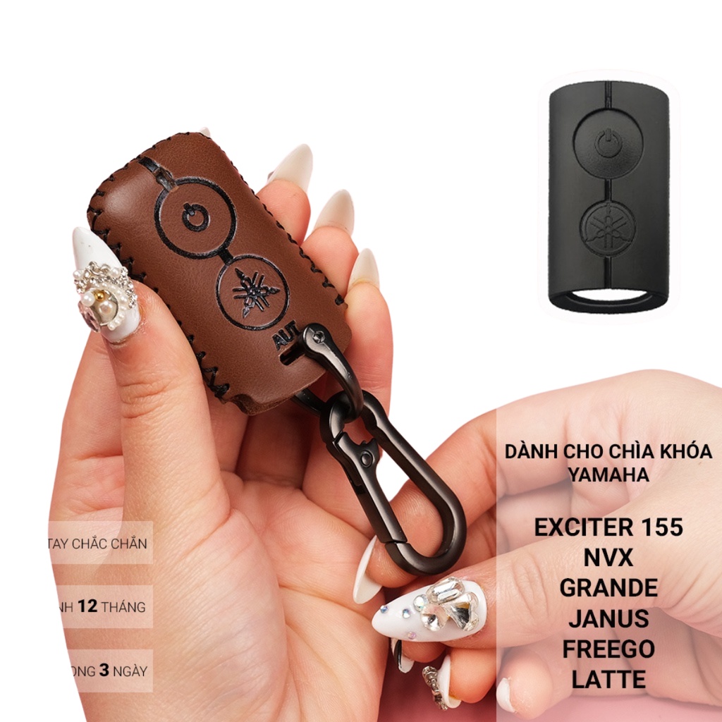 Bao da chìa khóa Yamaha Janus Grande Nvx Exciter 155 khâu tay