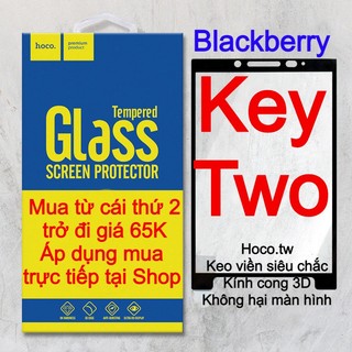 Kính cường lực Blackberry Key 2 hiệu Hoco.tw keo viền siêu chắc, kính cong 3D