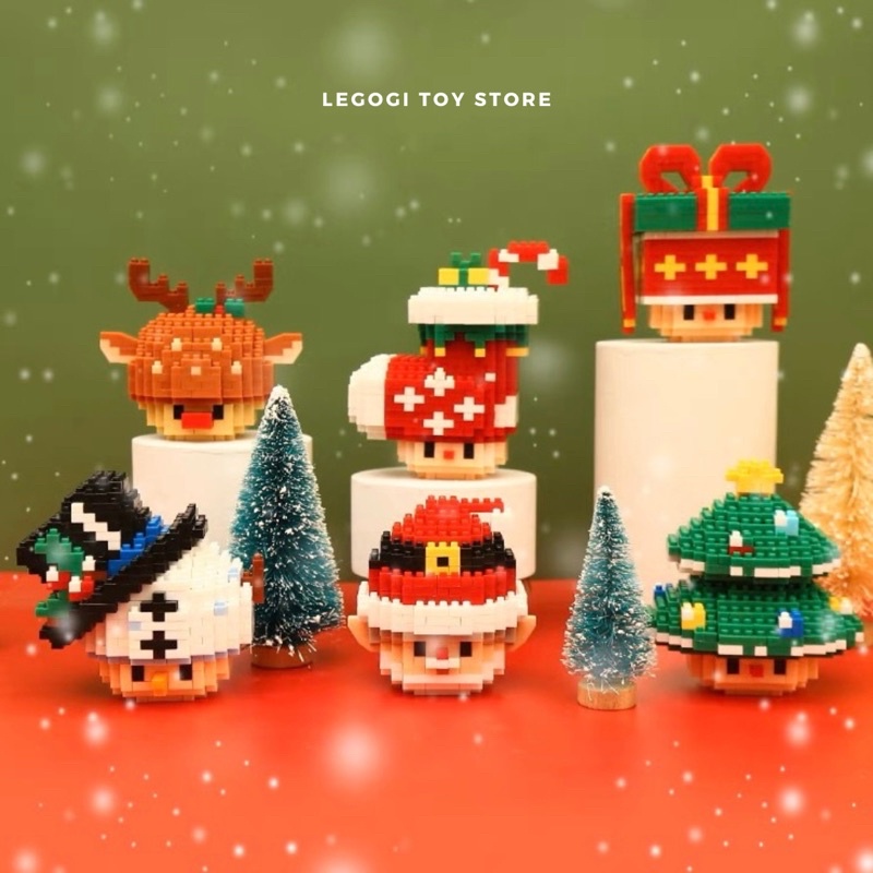 Đồ chơi xếp hình Legogi NHÂN VẬT NOEL CỠ NHỎ mô hình lắp ráp trưng bày trang trí phòng quà tặng sinh nhật Giáng Sinh