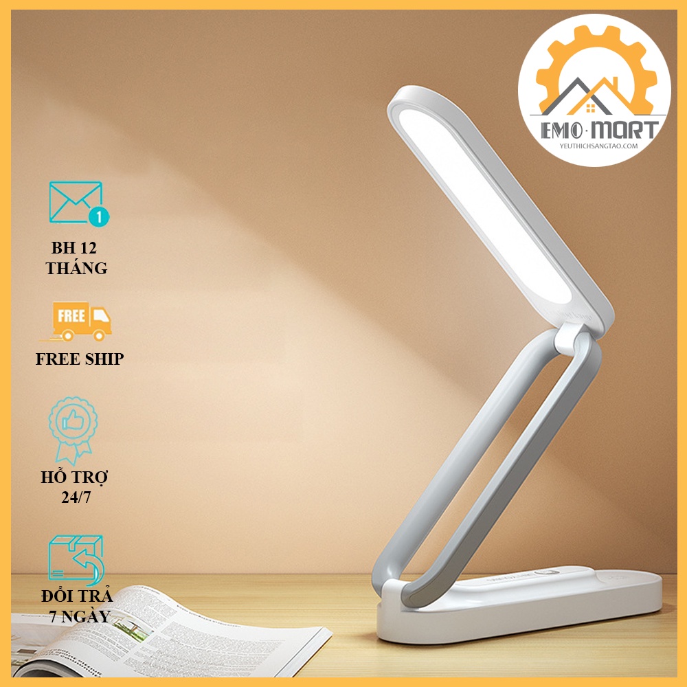 ⚡️𝗕𝗛 𝟭𝟮 𝗧𝗛𝗔́𝗡𝗚⚡️ Đèn Học EM03 ⚡️ Sạc USB, Có thể gấp gọn, Ánh sáng điều chỉnh bảo vệ mắt chống cận