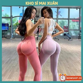 Quần tập gym nữ chun mông quần legging tập yoga nâng mông siêu tôn dáng vải dệt kim co dãn thoải mái-Kho Sỉ Mai Xuân