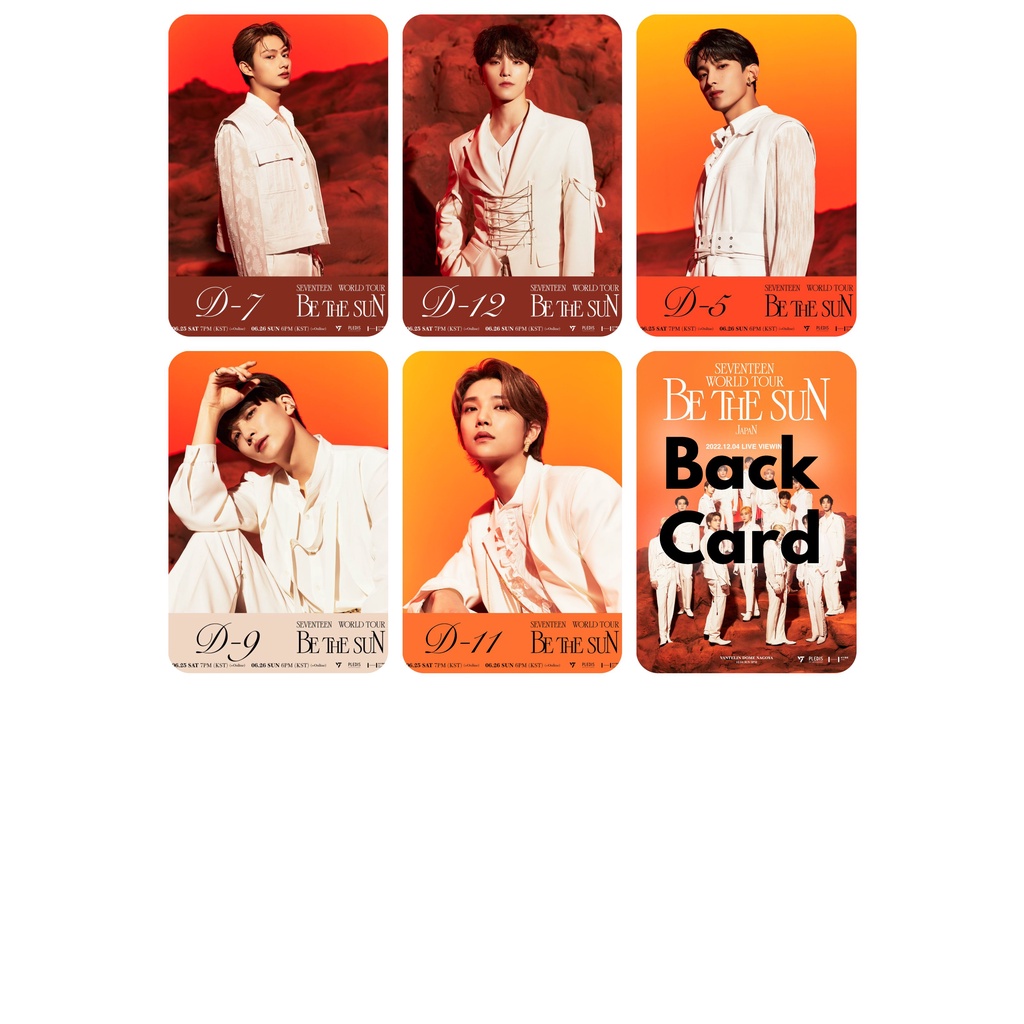 Set 26 card giấy bo góc in 2 mặt ảnh nhóm Seventeen - BE THE SUN