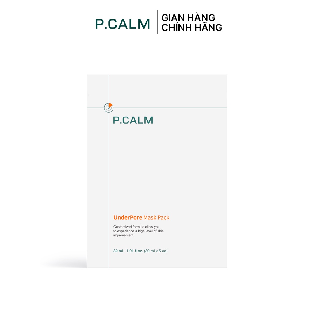 Mặt nạ P.Calm UnderPore Mask Pack 30ml (5 miếng) giúp trắng sáng da