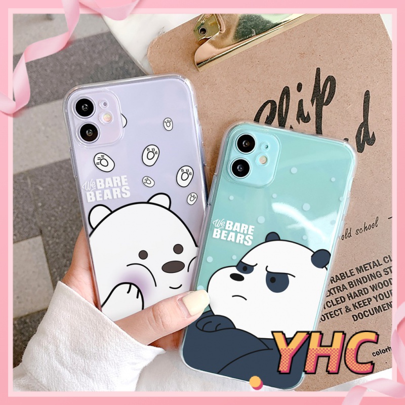 Ốp Điện Thoại TPU Trong Suốt Hình Gấu Dễ Thương Cho iPhone 6splus 7 7plus 8 8plus X XS 11 12 Pro Max Plus Promax-965